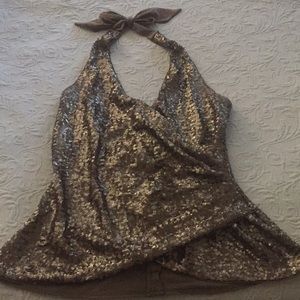 Bebe sequin halter